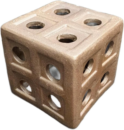 Dark Ceramic Aquarium Ornament Decor Fish Hide for Fresh or Saltwater Aquariums - Dice (2.75" x 2.75" x 2.75")