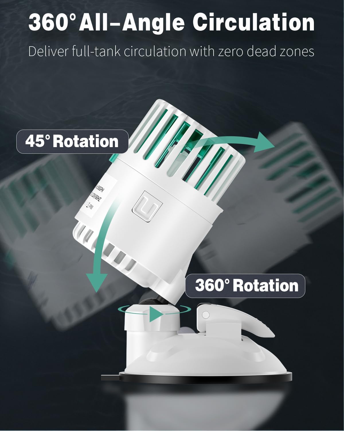 Pawfly Wave Maker for Aquarium, 500 GPH Aquarium Powerhead, Quiet Submersible Wavemaker for Fish Tanks up to 35 Gallons, Water Circulation Pump with Strong Suction Cup Base