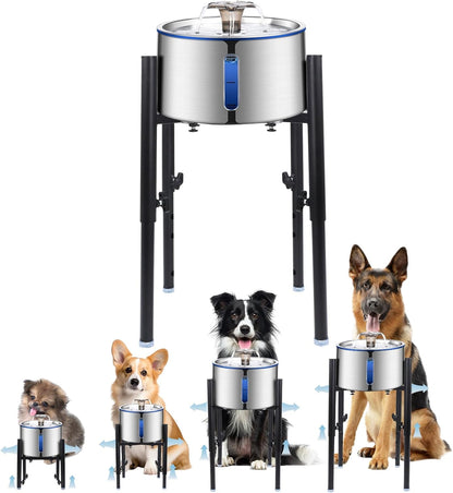 Adjustable Stand for Dog Water Fountains and Pet Slow Water Feeder - Compatible with Automatic Water/Food Dispensers | Width and Height Elevated Holder for Dog Water Bowl Dispenser