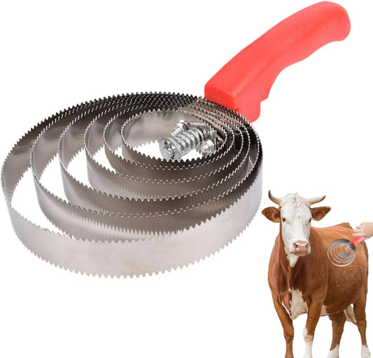 Horse Shedding Brush – Spring Steel Reversible Shedding Comb, Curry Grooming Brushes | Ergonomic Handle Grooming Tool for Horses, Sheep, Farm Animals, Coat and Daily Care Brush for Barn Use
