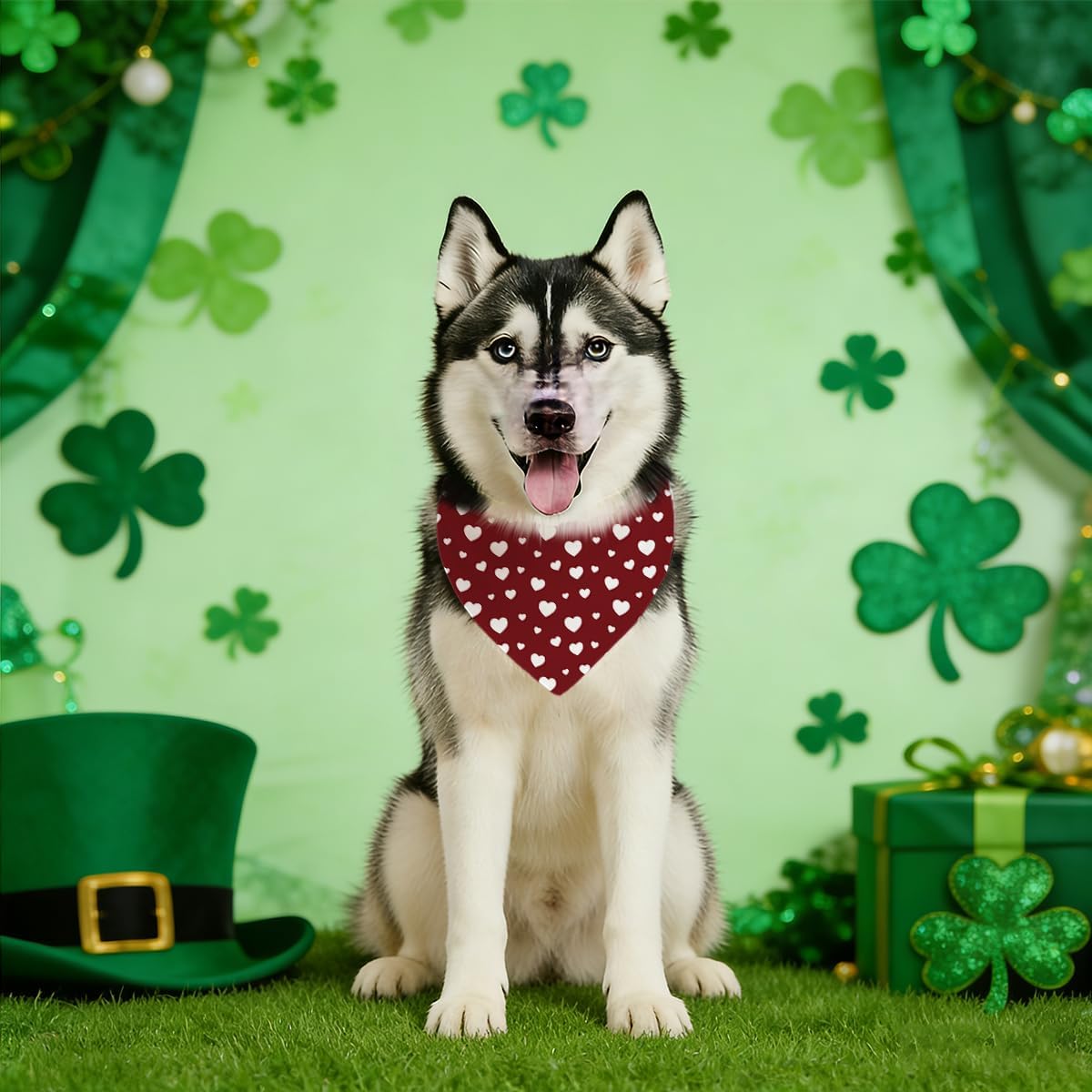 Valentine's Day Dog Bandana, Red Love Pets Bandana, Valentine's Day Pet Photoshoot Accessories, Adjustable Triangle Dog Scarf for Small Medium Dogs, Adjustable Pet Neckerchief