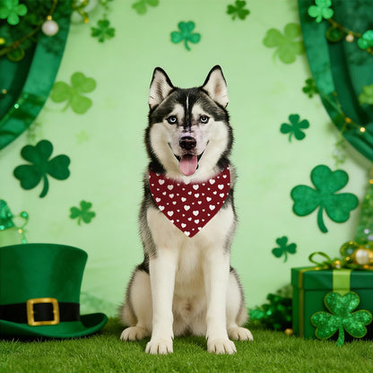 Valentine's Day Dog Bandana, Red Love Pets Bandana, Valentine's Day Pet Photoshoot Accessories, Adjustable Triangle Dog Scarf for Small Medium Dogs, Adjustable Pet Neckerchief