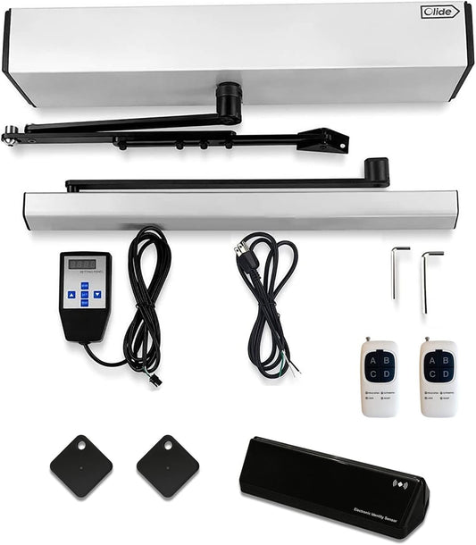 Olideauto Automatic Pet Door Opener with Smart RFID Tag Sensor for Pets,Silver Color Electric Automation Door Opener with Wireless RFID Tags for Cat,Dog