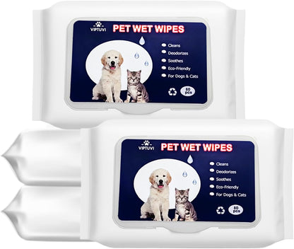 Dog Wipes for Paws, Butt, Face & Tear Stains – 320ct Unscented Hypoallergenic Pet Wipes for Dogs & Cats – Extra Thick, Rinse-Free Deodorizing Grooming Wipes for Muddy Paws, Allergies, Bedtime & Travel