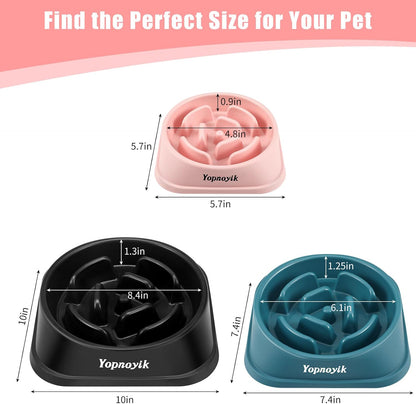 2 Pack Slow Feeder Dog Bowls for Healthy Eating, Non-Slip and Anti-Choking Design, Reduces Bloating & Overeating for Small Dogs, Easy to Clean
