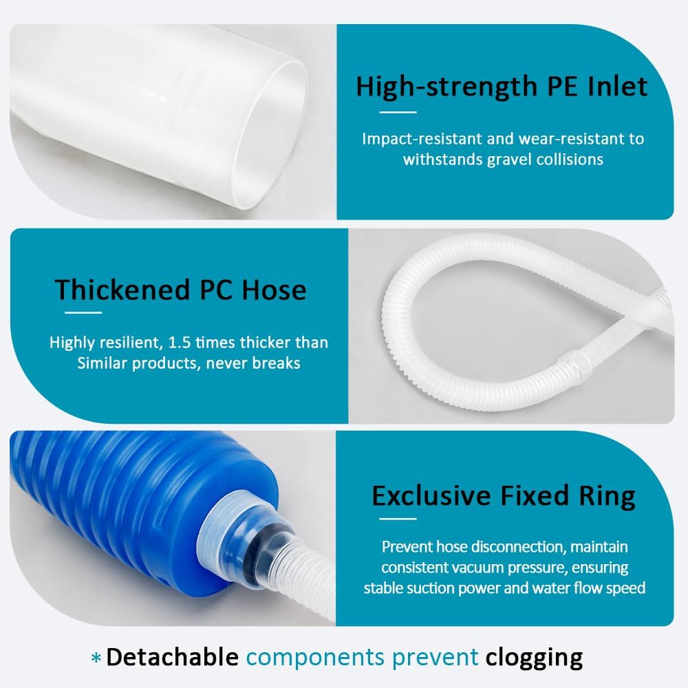 Aquarium Gravel Cleaner Fish Tank Hand Siphon Vacuum Water Changer Cleaning Tools for Fish Tank