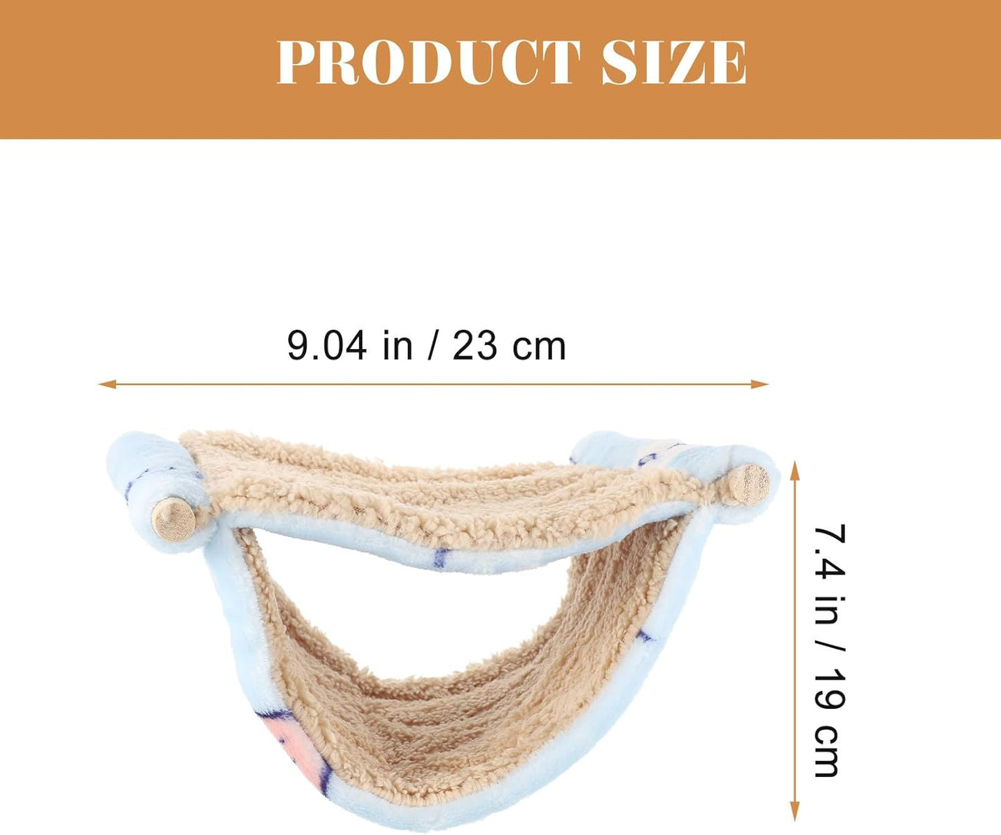 Double-Layer Hanging Hamster Hammock Bed, Delicate Guinea Pig and Chinchilla Cage Accessory, Warm Blue Small Animal Sleep Nest for Rats and Hamsters