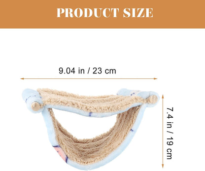 Double-Layer Hanging Hamster Hammock Bed, Delicate Guinea Pig and Chinchilla Cage Accessory, Warm Blue Small Animal Sleep Nest for Rats and Hamsters