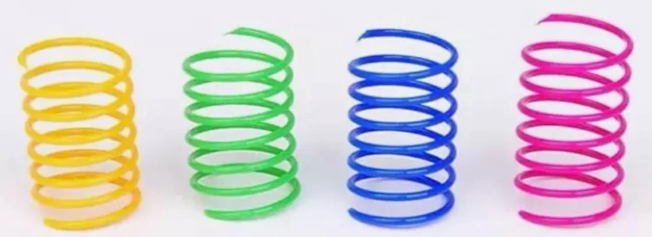 Bonkers Cat Bites, Crunchy & Soft Salmon Supreme Flavor Treats, Low Calorie, Training or Food Topper 3 oz -2 Pack Plus 4 Cat Spring Toys