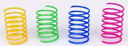 Bonkers Cat Bites, Crunchy & Soft Salmon Supreme Flavor Treats, Low Calorie, Training or Food Topper 3 oz -2 Pack Plus 4 Cat Spring Toys