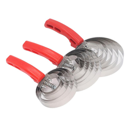 3pcs Horse Curry Comb Set, Stainless Steel Grooming Comb for Horses, Multipurpose Double Sided Design with 4 Rings 5 Rings 6 Rings, Comfortable Handle for Cattle Goat Dogs and Othe