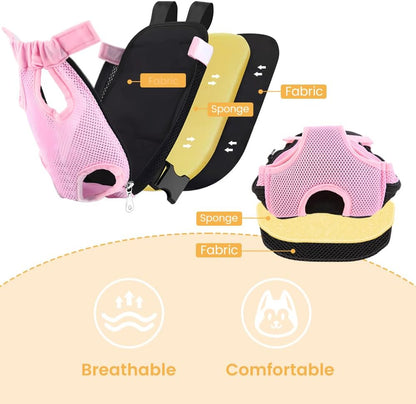 Inspack Dog Backpack Carrier/Cat Carrier, Adjustable Pet Front Carriers Travel Bag for Puppy Medium Dogs, Legs Out, Soft Ventilated Doggie Chest Carry Backpacks for Hiking/Camping, 2.5-4 lbs, Pink
