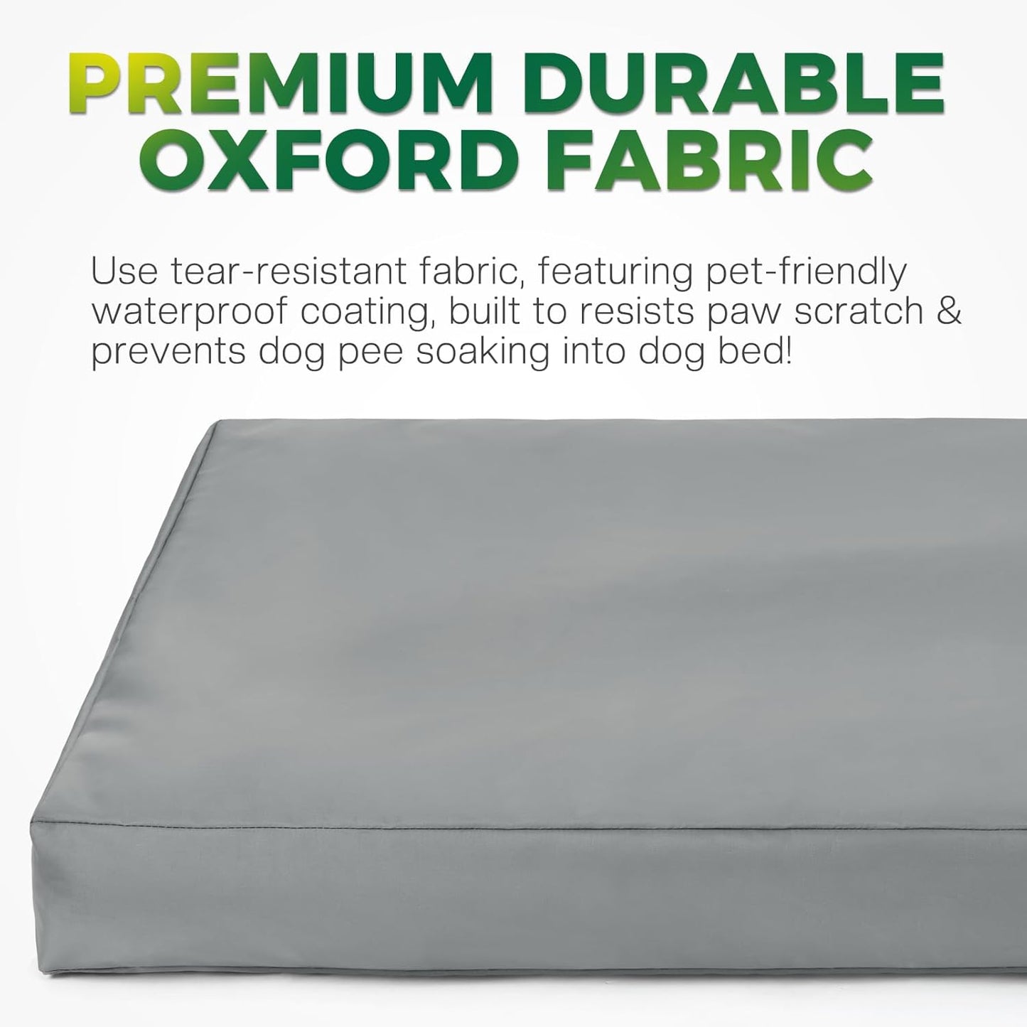 Waterproof Dog Bed Cover Replacement Washable, Easy to Clean, Pet Hair Resistant, Heavy Duty Oxford, Zipper Closure, Indoor/Outdoor Use, Fits 48 Inch Dog Crate - 47"x 29"x 4" - Grey