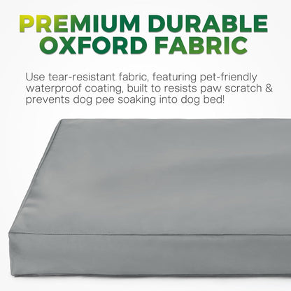 Waterproof Dog Bed Cover Replacement Washable, Easy to Clean, Pet Hair Resistant, Heavy Duty Oxford, Zipper Closure, Indoor/Outdoor Use, Fits 48 Inch Dog Crate - 47"x 29"x 4" - Grey