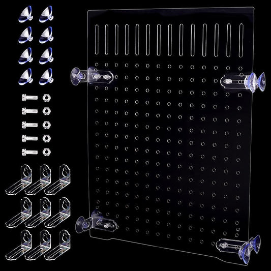 Aquarium Fish Tank Divider Acrylic Isolation Grid Board with Suction Cups Transparent Plate Baffle Cover Clear Fish Separator Inline Splitter Pump Tubing Connector Board 15.7x11.8x0.08 Inch