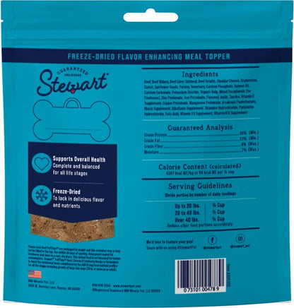 Stewart Freeze Dried Dog Food Topper, PuffTops, Beef, Cheese & Cranberry, 6 Ounce Resealable Pouch, Flavor Enhancing Meal Topper or Dog Treat, Made in USA