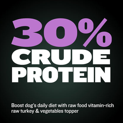 Bully Max Freeze-Dried Turkey Raw Dog Food Toppers for Puppies and Adult Dogs - Nutrient-Rich Meal Enhancers with Vitamins & Minerals for Small and Large Dog Breed - 3 Pack Puppy Treat or Dog Meal