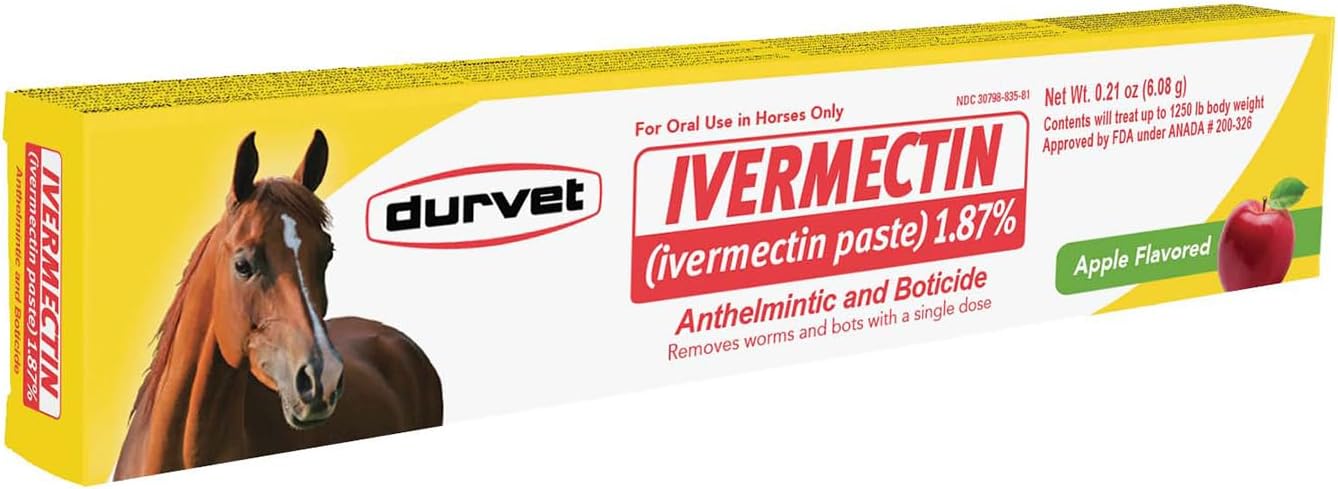 Ivermectin Paste Dewormer - 6.08g dose @ 1.87%-Apple flavored