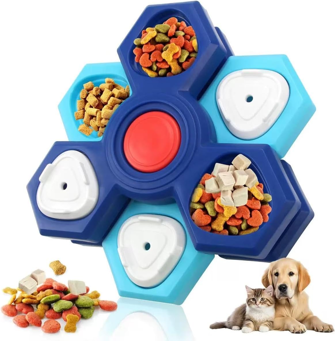 3-Level Interactive Slow Feeder Dog Bowl - Multi-Layer Puzzle Toy with Non-Slip Base, Mental Enrichment Feeder to Prevent Fast Eating, Anxiety & Bloat for Small Medium Large Dogs