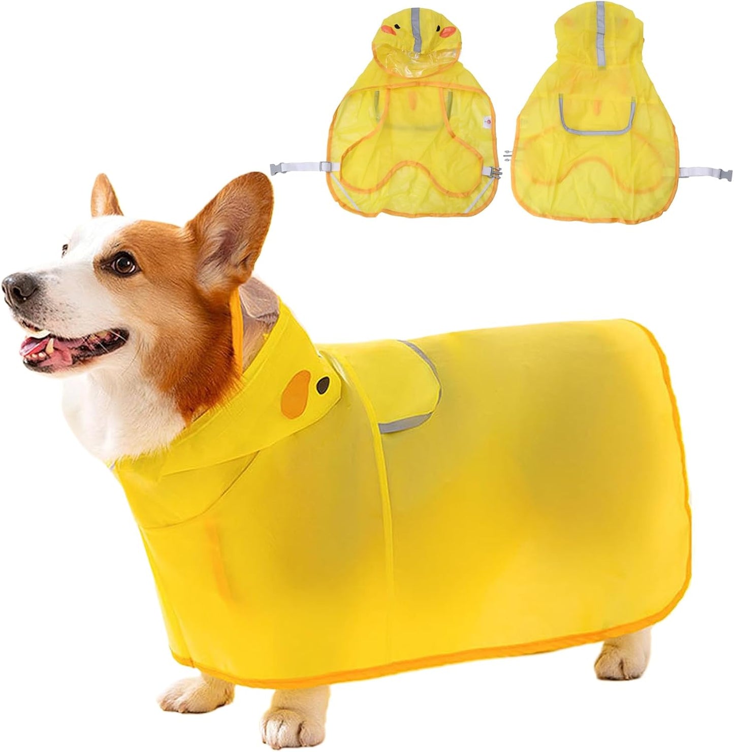 Dog Raincoat,Dog Rain Jacket,Small Dogs Waterproof Coat Medium Pet Puppy Raincoats Umbrella Coats for Doggie Yellow Poncho Jackets Hooded Clothes Gear Impermeable Outfit (Medium)