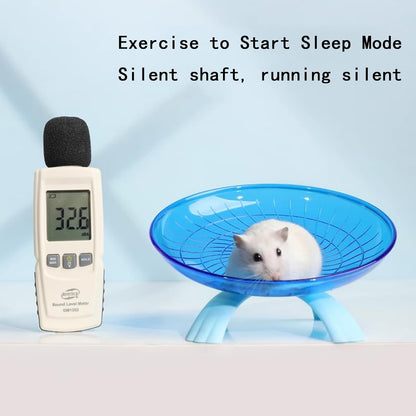 Silent Running Wheel for Small Animals, 7 Inch Flying Saucer Design, Exercise Wheel for Hamsters, Guinea Pigs, Hedgehogs, Blue