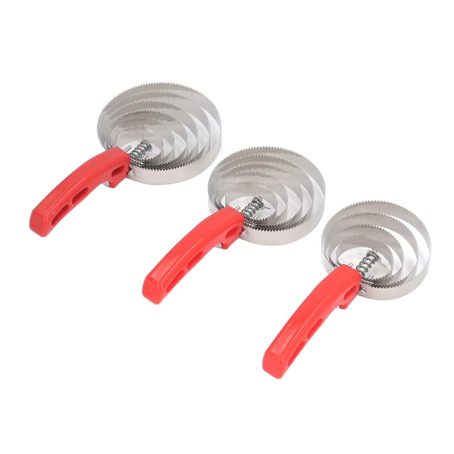 3pcs Horse Curry Comb Set, Stainless Steel Grooming Comb for Horses, Multipurpose Double Sided Design with 4 Rings 5 Rings 6 Rings, Comfortable Handle for Cattle Goat Dogs and Othe