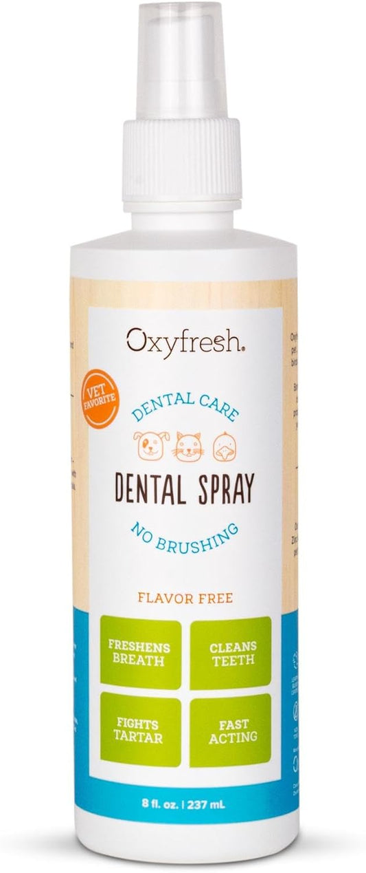 Oxyfresh Advanced Cat & Dog Breath Spray – Instant Pet Breath Freshener: Easy No Brushing Teeth Cleaning Solution – Fight Plaque, Keep Teeth & Gums Healthy