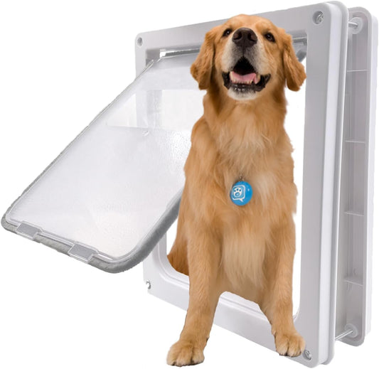 Large Dog Door, Magnetic Door for Pets up to 100 lb, 16.9" × 13.9" Doggie Door, Suitable for Interior & Exterior Doors