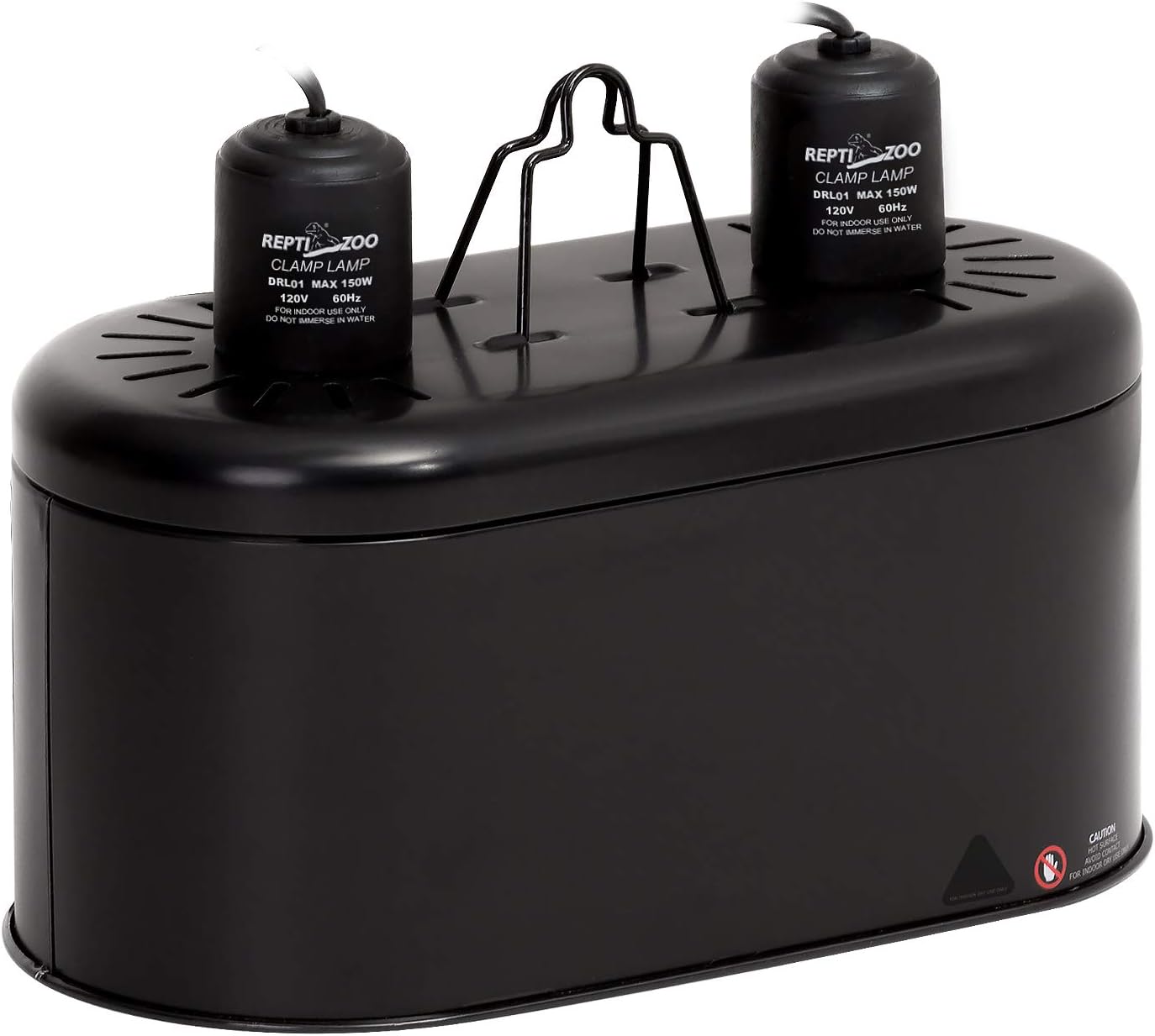 REPTI ZOO Dual Reptile Light Fixture for Reptile Dome UVB Lamp Fixture Dual Reptile Reflector Dome Lamp Cap Combo Integration Design Heat Lighting