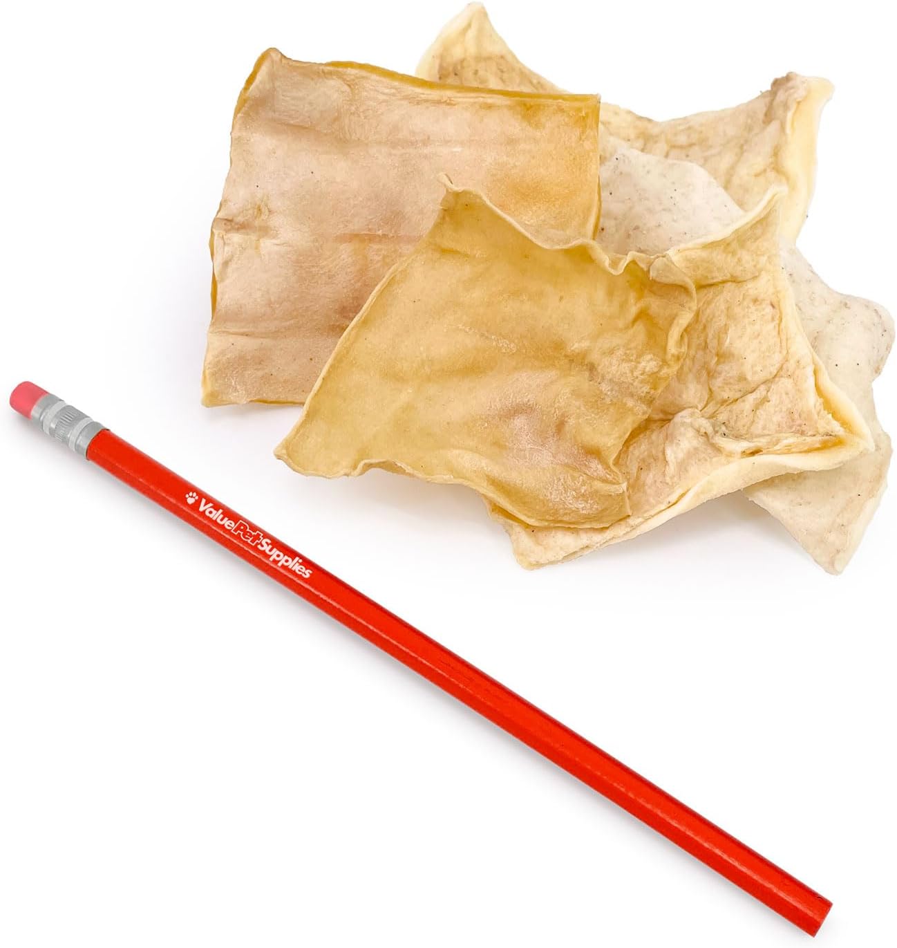 ValueBull USA Rawhide Chips, 100 Count Bulk Pack - Natural & Safe, USA Beef Hide, Long Lasting, Chemical Free, No Artificial Flavors