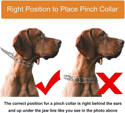 CBBPET Dog Prong Collar, Adjustable Dog Training Collar with Quick Release Buckle for Small Medium Large Dogs (Silver, L/3.5mm Neck: 18"-20'' Weight:70 lbs)