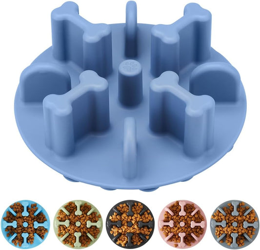 Soft Silicone Anti-Choking Puzzle Slow Down Eating Feeder Insert, Compatible with Regular Elevated Dog Bowls Slow2.0