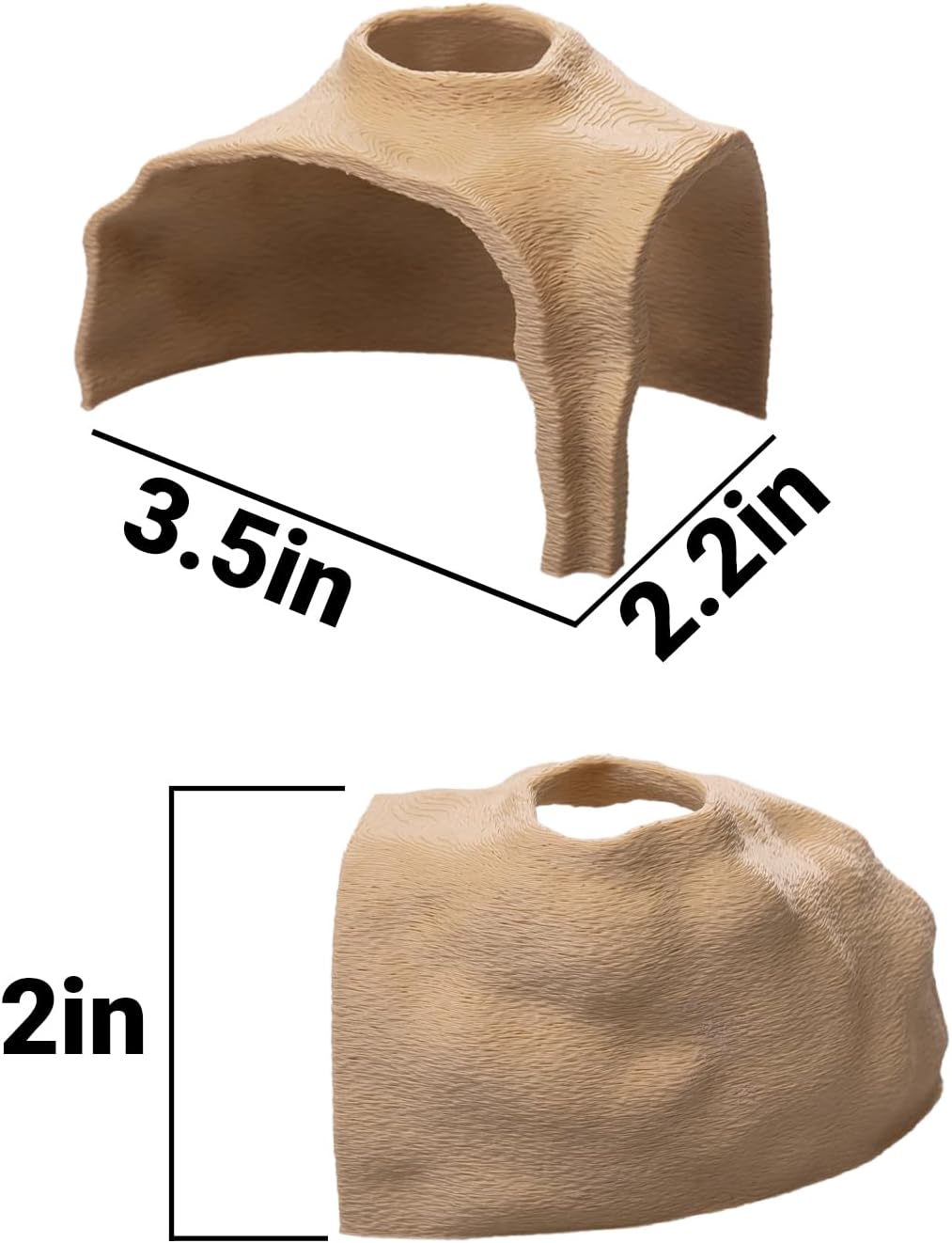 Aquarium Cave – Rock Texture Fish Shelter with 180° Viewing Angle, Betta Fish Tank Accessories, Shrimp & Snails – Aquarium Decor & Tunnel (Sand, Small)