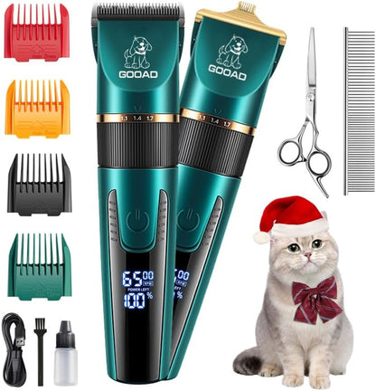 Pet Clippers for Matted Hair Cordless Cat Paw Trimmer for Grooming Low Noise Cat Shaver Thick Grooming Clippers for Long Hair Cats