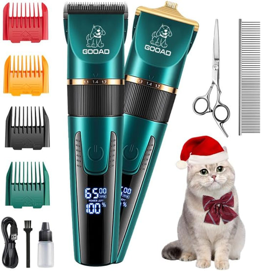 Pet Clippers for Matted Hair Cordless Cat Paw Trimmer for Grooming Low Noise Cat Shaver Thick Grooming Clippers for Long Hair Cats