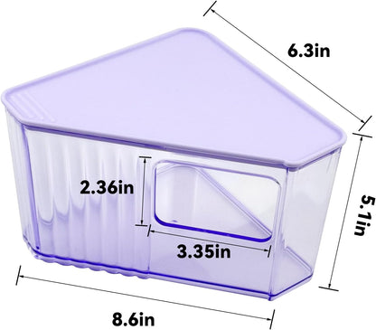 Hamster Toilet Sand Bath Box,Small Animal Bathroom & Digging Room Hamster Sand Bath Container Acrylic Critter's Sand Bath Shower Room Dwarf Syrian Rat Hideaway Gerbil, SyrianHamster,Guinea Pigs