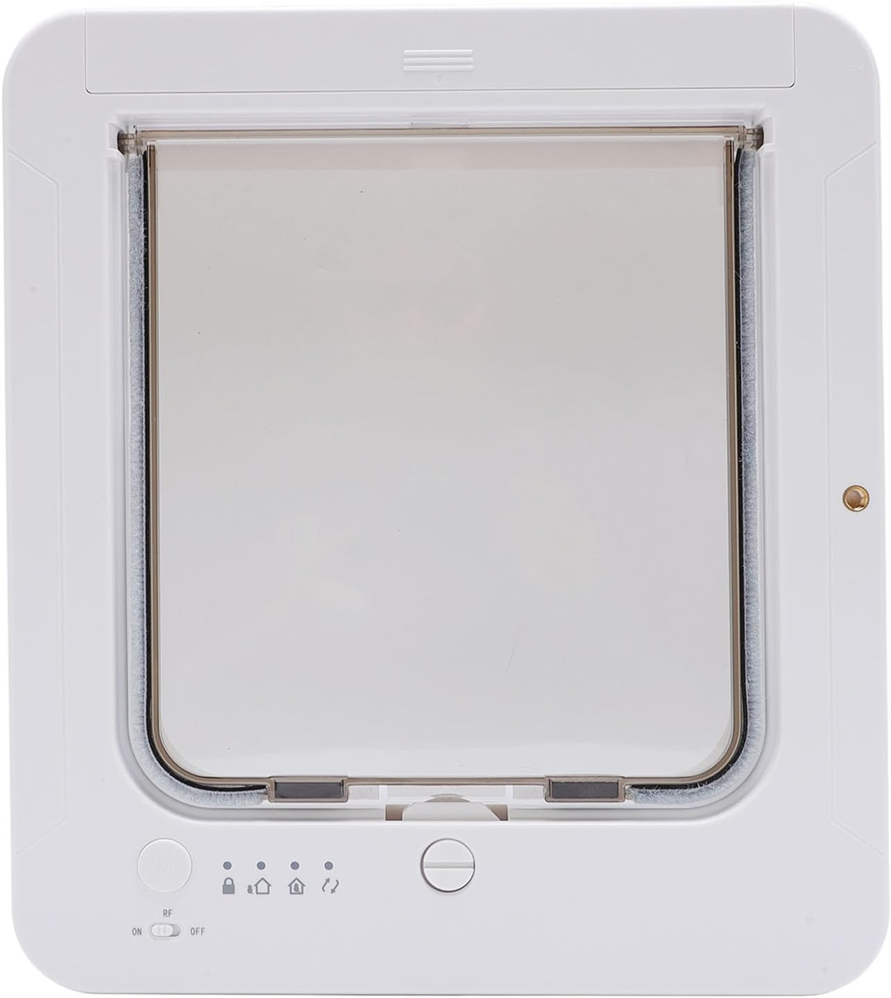 Smart Dog Door, Auto Sensing Pet Door Weatherproof 210mAh Battery for Home (White + Remote Control)