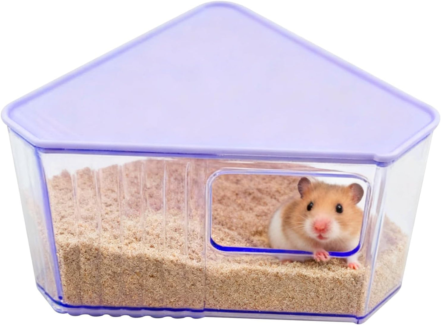 Hamster Toilet Sand Bath Box,Small Animal Bathroom & Digging Room Hamster Sand Bath Container Acrylic Critter's Sand Bath Shower Room Dwarf Syrian Rat Hideaway Gerbil, SyrianHamster,Guinea Pigs