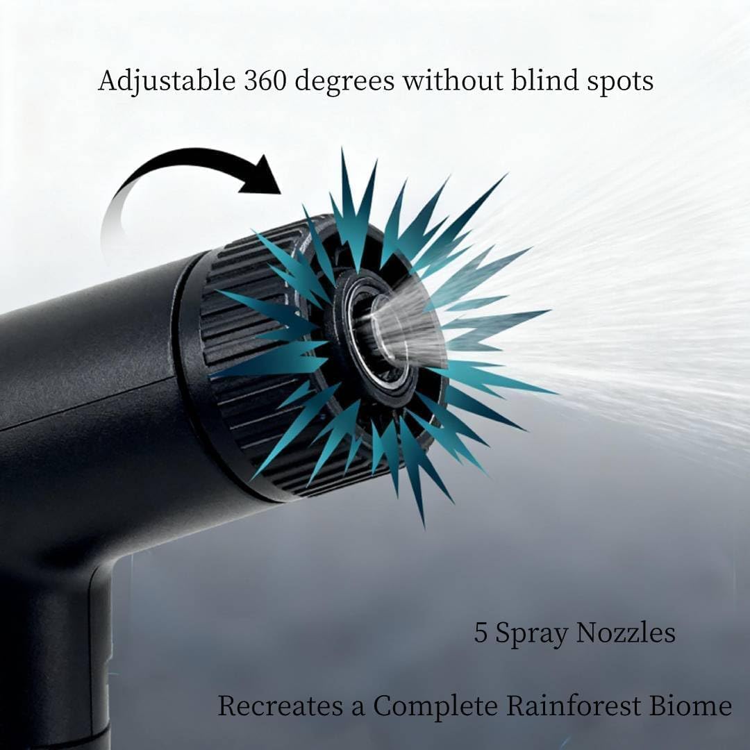 Reptile Mister System, Mister for Reptile Tank Terrarium Fogger/Humidifier & 360° Nozzles 5PCS, Reptile Misters Automatic for Bearded Dragon，Snake, Gecko, Frog, Lizard