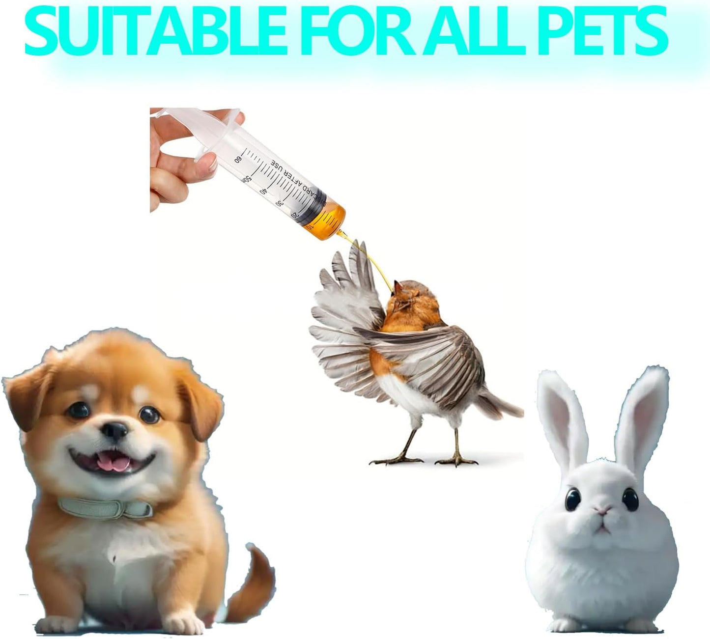 9-Piece Puppy Tube Feeding Kit – Includes 5 Feeding Tubes, 3 Syringes (10ml, 30ml, 60ml) & 1 Bulb Syringe – Ideal for Small Pets, Kittens, Lambs & Whelping Care