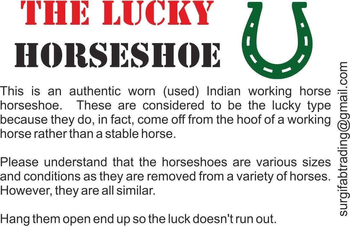 Wonder Care Horseshoe Authentic Used Horseshoe Good Luck Charm Rustic Auspicious Lucky Gift Cast Iron Real Horseshoe for Wall Decorations Prosperity and Fortune