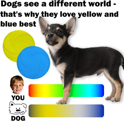 AMAZING TOYZ Dog Flying Discs, 2 Pack Dog Frisbee Toys, Soft Rubber Interactive Fetch Toy for Small Medium Large Dogs - Safe for Teeth & Aggressive Chewers, 7.87 Inch