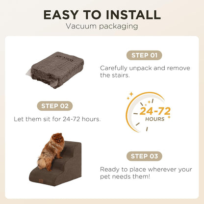 Joydeco Dog Stairs for Bed 22.8" H, 4-Step Pet Steps for Small Dogs and Cats, Dog Steps for High Bed, Non-Slip Balanced Ramp Indoor Pet Stairs,