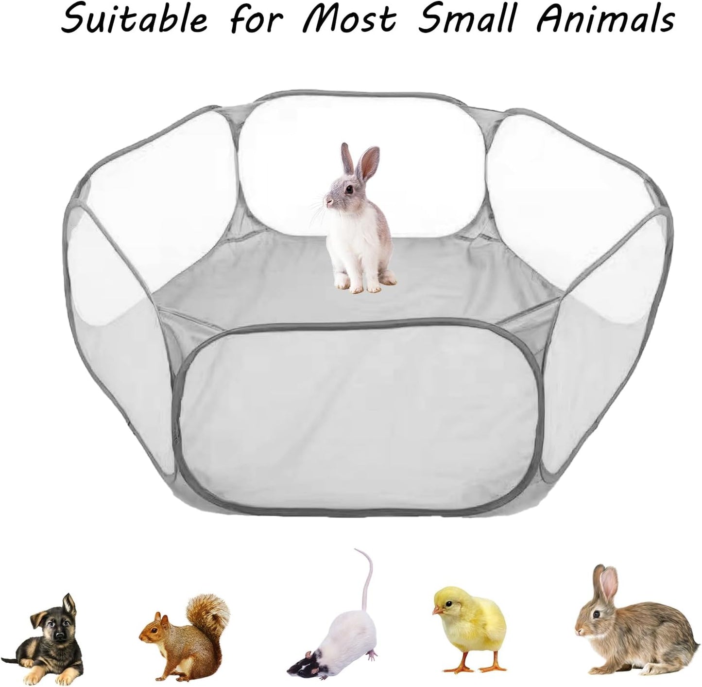 Small Animals Playpen, Portable Pop-up Open Interactive Pet Tent, Indoor Outdoor Fence for Rabbits, Guinea Pig, Hamster, Chinchillas, Kittens, Puppies