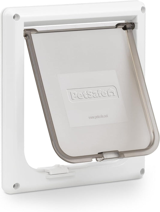 PetSafe Interior 2-Way Locking Cat Door - Allows Convenient Movement Between Rooms & Minimizes Scratching - Tinted Durable Plastic Privacy Door for Feeder & Litter Box