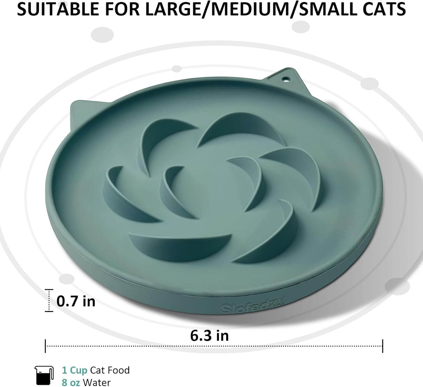 Slow Feeder Cat Bowl 2 Packs, Durable Anti-Gulping Cat Food Bowl for Healthy Digestion, Easy to Clean for Wet/Dry Food (Green+Yellow)