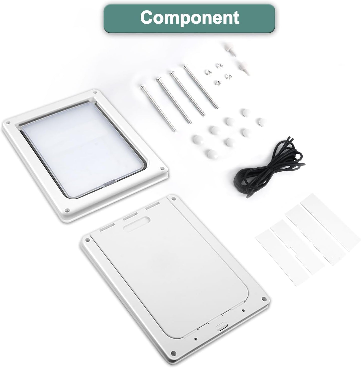 Small Doggie Door with Magnetic Locking Panel for Home Security - Durable & Weatherproof 13.5x11.1 for Small to Medium Dogs, Cats, Pets. Easy to Install