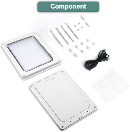 Small Doggie Door with Magnetic Locking Panel for Home Security - Durable & Weatherproof 13.5x11.1 for Small to Medium Dogs, Cats, Pets. Easy to Install