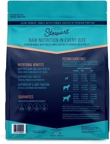 Stewart Raw Coated Dog Food, Salmon & Vegetable Recipe, 10 Pound Bag, Freeze Dried Salmon Powder Coating