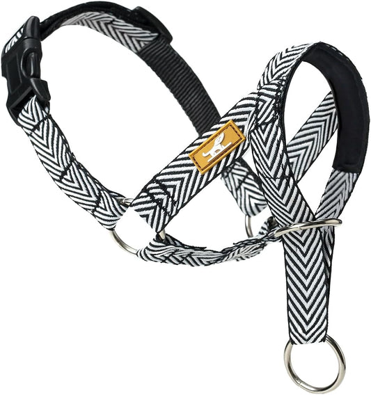 Gentle Dog Head Collar with Soft Nylon, Breathable Head Halter for Small Medium Large Dogs, Prevent Pulling Barking(S,Black)